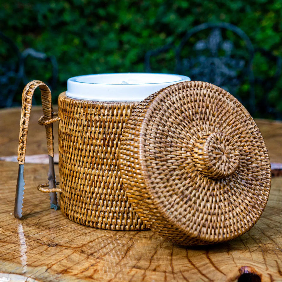 Balde de Gelo em Rattan com Pegador Bahali 24x26cm