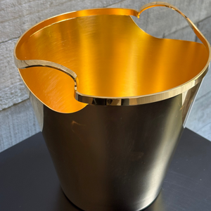 Balde p/ Champagne Craquele Inox com Revestimento em Ouro 24k Frozen Riva