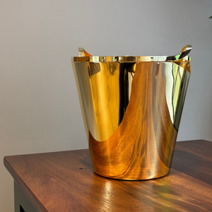 Balde p/ Champagne Craquele Inox com Revestimento em Ouro 24k Frozen Riva