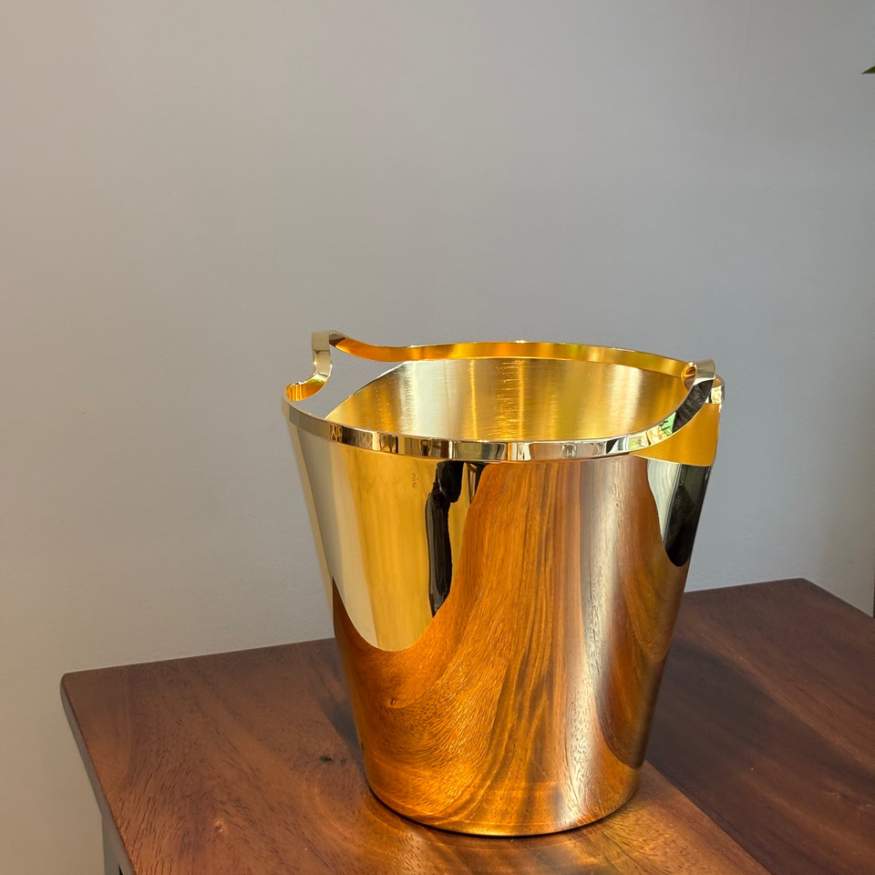 Balde p/ Champagne Craquele Inox com Revestimento em Ouro 24k Frozen Riva