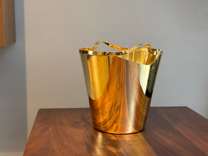 Balde p/ Champagne Craquele Inox com Revestimento em Ouro 24k Frozen Riva