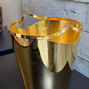 Balde p/ Champagne Craquele Inox com Revestimento em Ouro 24k Frozen Riva