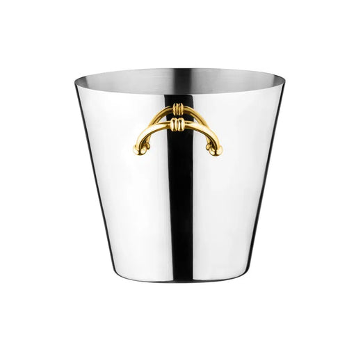 Balde p/ Champagne Ferrara Inox com Detalhes em Ouro 24k Riva