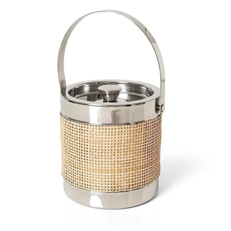 Balde p/ Gelo com Pegador Sam Aço Inox Revestido Rattan