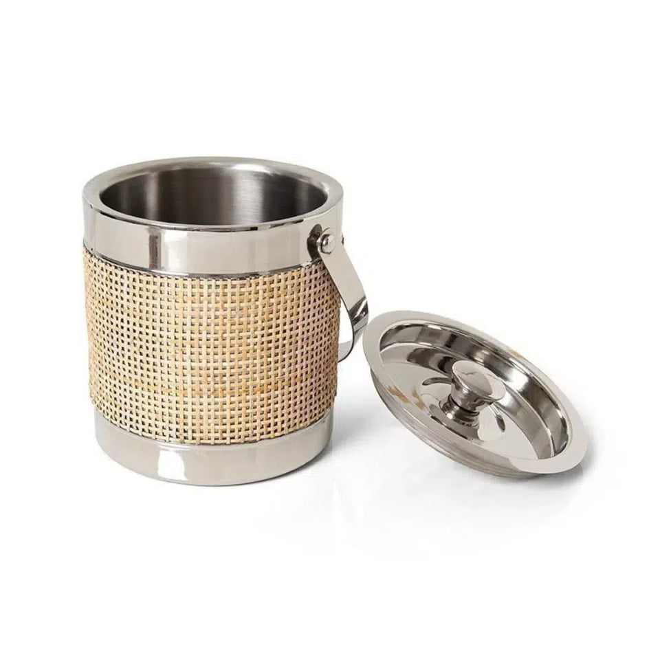 Balde p/ Gelo com Pegador Sam Aço Inox Revestido Rattan