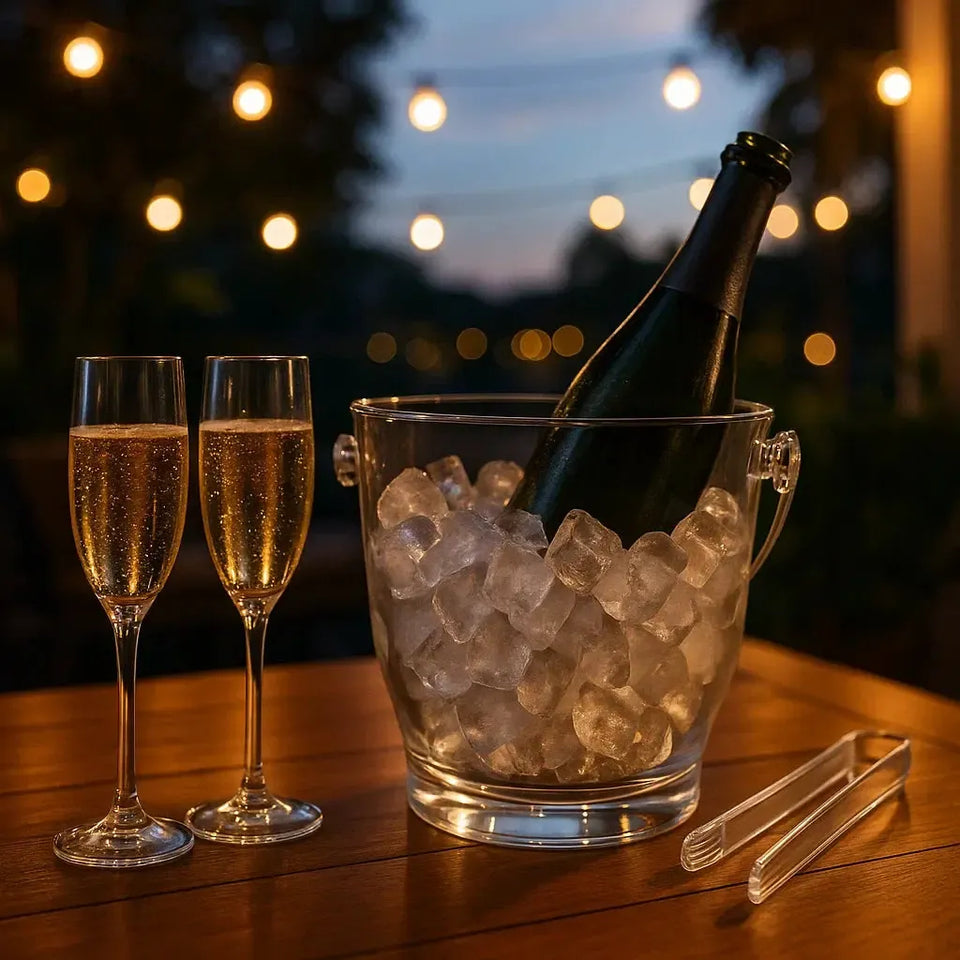 Balde para Gelo Acrílico Transparente 19,5x18x21,5cm