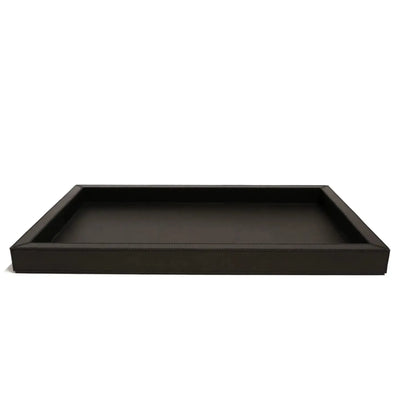 Bandeja Agata Grande MDF 43x26,4 Couro Vegano Montana Preta