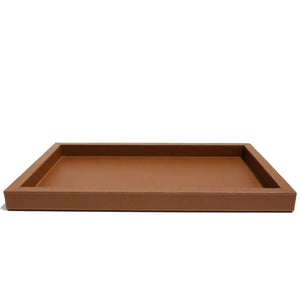 Bandeja Agata Grande MDF 55x35 Couro Vegano Montana Havana