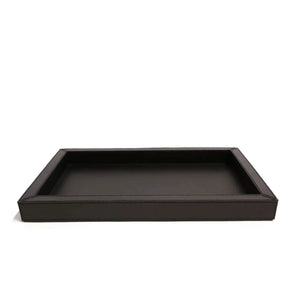 Bandeja Agata Pequena MDF 43x26,4 Couro Vegano Montana Preta