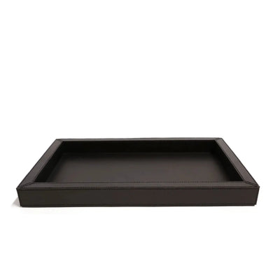 Bandeja Agata Pequena MDF 43x26,4 Couro Vegano Montana Preta