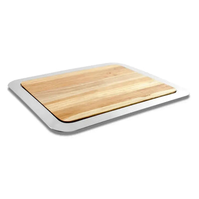 Bandeja Atri Inox com Madeira Riva