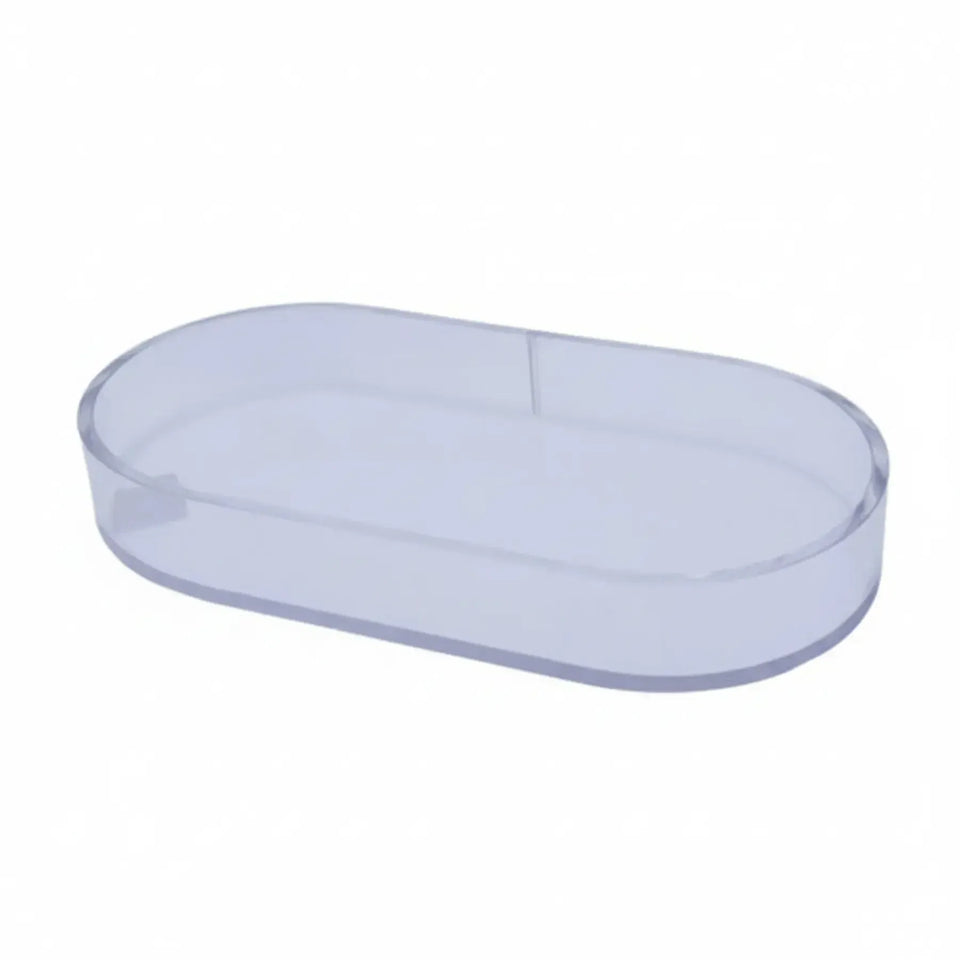 Bandeja Decorativa Oval Acrílico Transparente 40x20cm Tuut