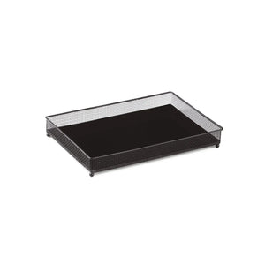 Bandeja Grande Metal e Vidro Preto 4x16,5x11,5cm Mart
