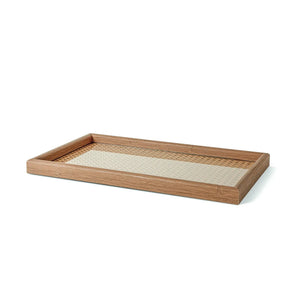Bandeja Grande em MDF com Rattan 3x45x27cm Mart