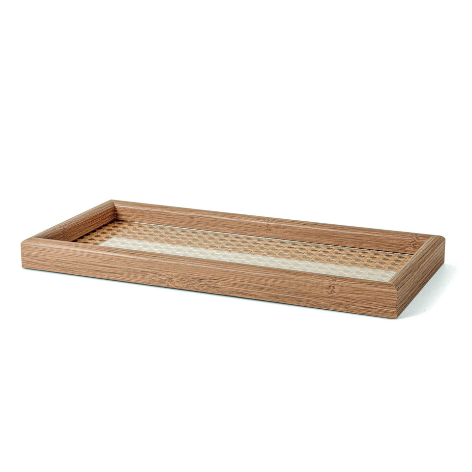 Bandeja Média em MDF com Rattan 3x38x18,5cm Mart