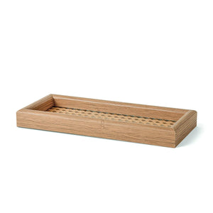 Bandeja Pequena em MDF com Rattan Mart 28,5x12x3cm