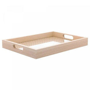 Bandeja Retangular de MDF com Fundo Trelica 35x4x25cm