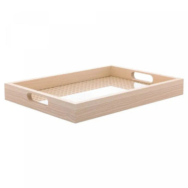 Bandeja Retangular de MDF com Fundo Trelica 35x4x25cm