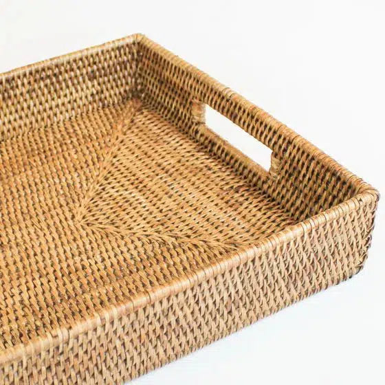 Bandeja Retangular em Rattan Bahali 39x31cm