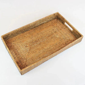 Bandeja Retangular em Rattan Bahali 51x31cm