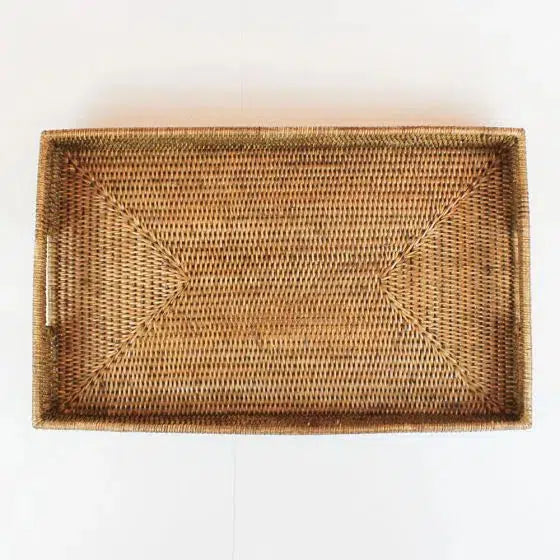 Bandeja Retangular em Rattan Bahali 51x31cm