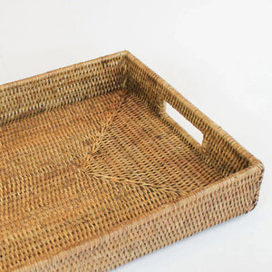 Bandeja Retangular em Rattan Bahali 51x31cm