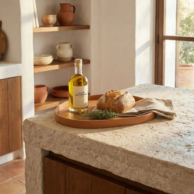 Bandeja Vitoria Régia Couro Vegano Grande Montana Havana