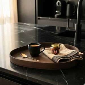 Bandeja Vitoria Régia Couro Vegano Grande Montana Marrom