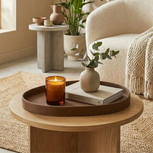 Bandeja Vitoria Régia Couro Vegano Média Montana Marrom