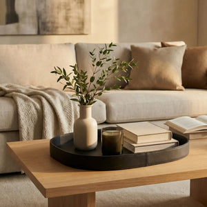 Bandeja Vitoria Régia Couro Vegano Média Montana Preta