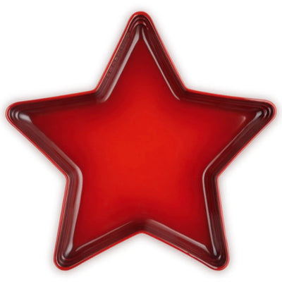 Bandeja de Servir Estrela Cerâmica Vermelha 36cm Le Creuset