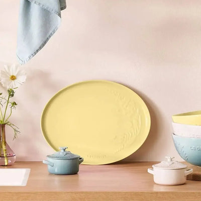 Bandeja de Servir Oval Cerâmica Jardin Camomille 36cm Le Creuset
