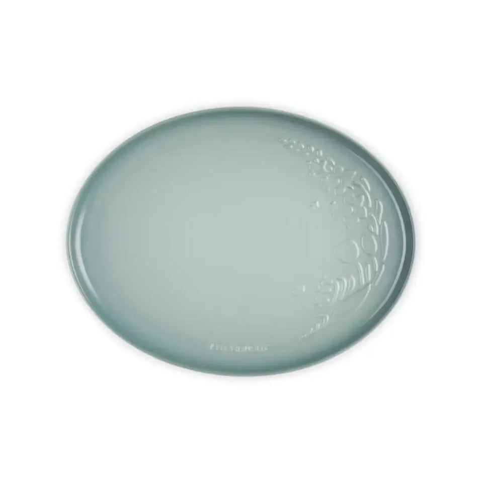 Bandeja de Servir Oval Cerâmica Jardin Sea Salt 36cm Le Creuset