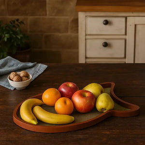 Bandeja em Palha Cestaria Formato Peixe Verde 48x30x2,5cm