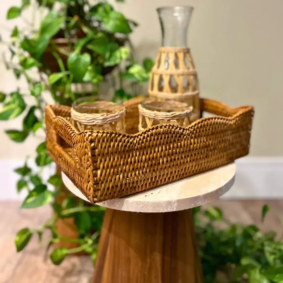 Bandeja em Rattan Bahali 30x20x9cm