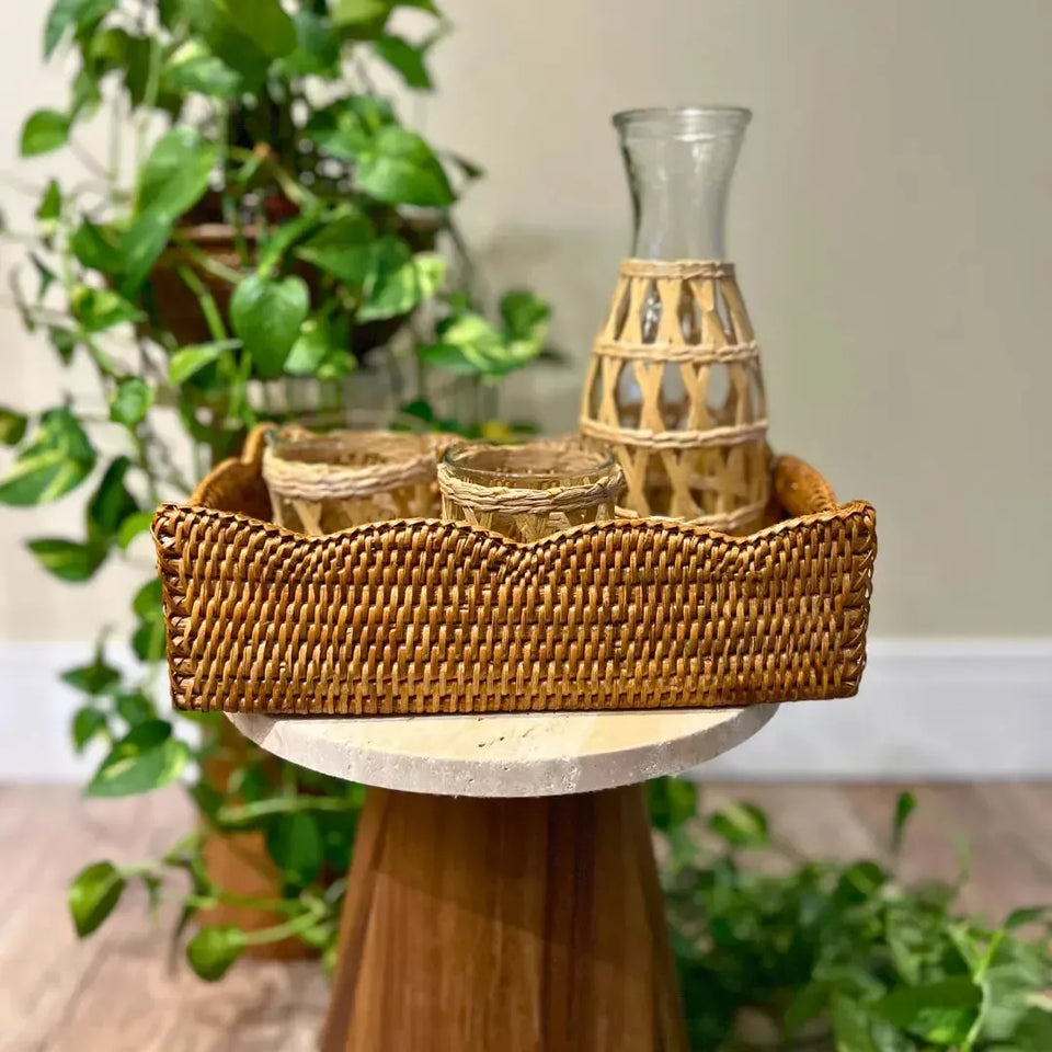 Bandeja em Rattan Bahali 30x20x9cm