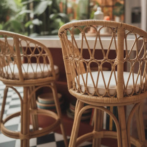 Banqueta Alta Mandola Rattan Bahali 42x44x105cm