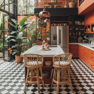 Banqueta Alta Mandola Rattan Bahali 42x44x105cm