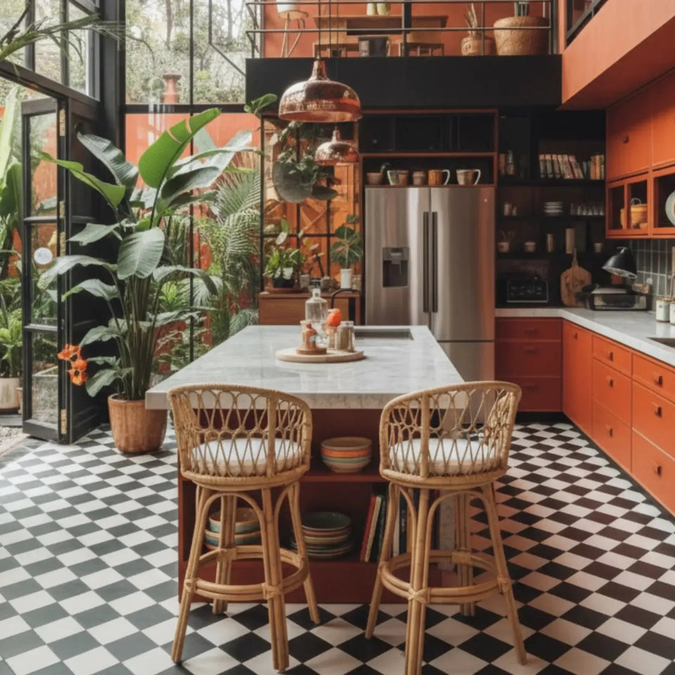 Banqueta Alta Mandola Rattan Bahali 42x44x105cm