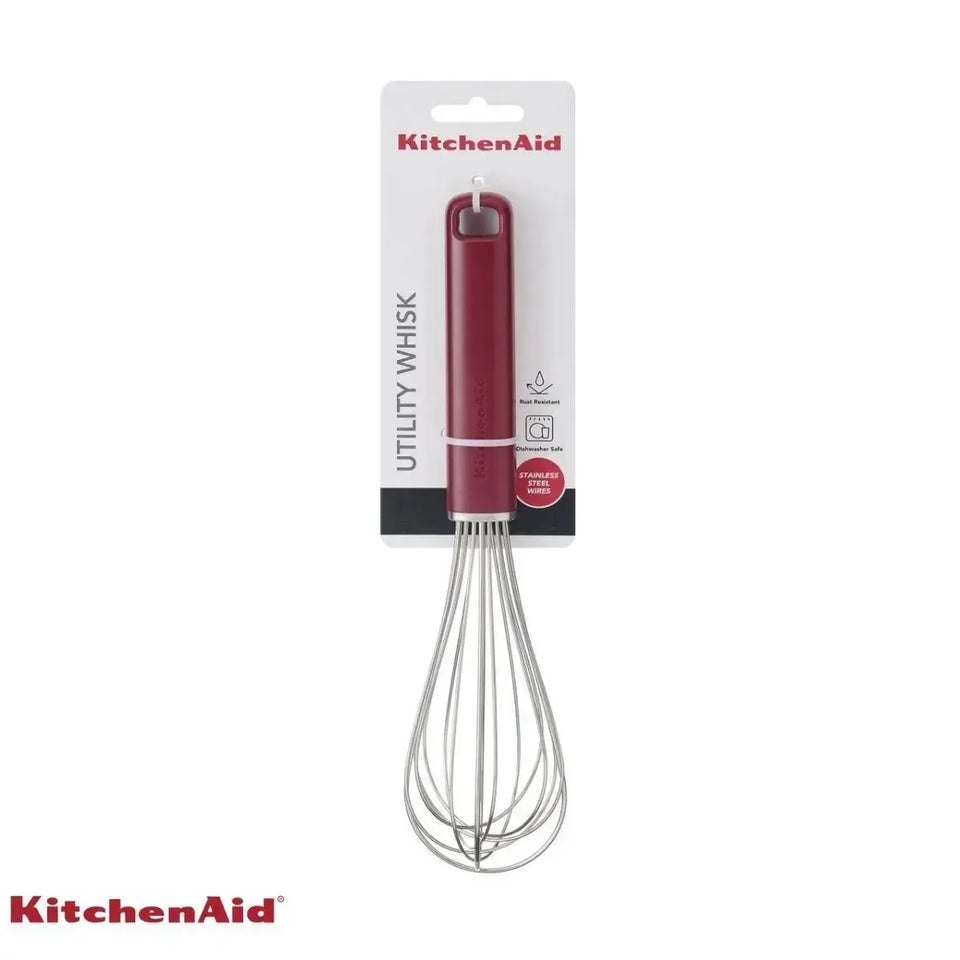 Batedor de Ovos Profissional Fouet Inox Vermelho KitchenAid
