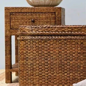 Baú/Mesa de Centro Retangular em Rattan Bahali 60x60x50cm