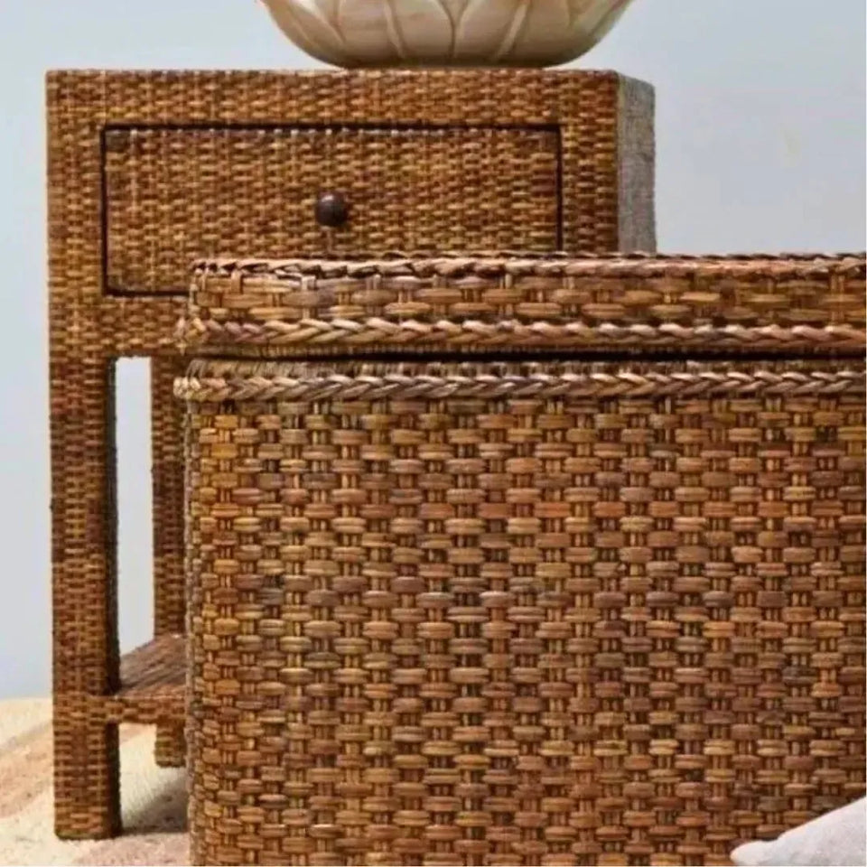Baú/Mesa de Centro Retangular em Rattan Bahali 60x60x50cm