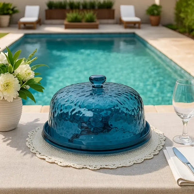 Boleira 4 em 1 Acrílico Detalhe Textura Azul 23x31cm