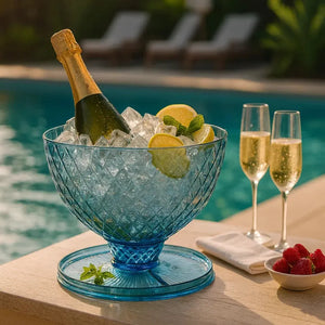 Boleira 4 em 1 Acrílico Lapidada Azul 27x31cm