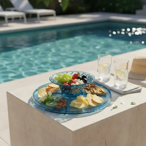 Boleira 4 em 1 Acrílico Lapidada Azul 27x31cm