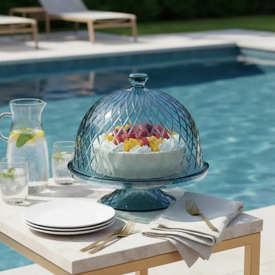 Boleira 4 em 1 Acrílico Lapidada Azul 27x31cm