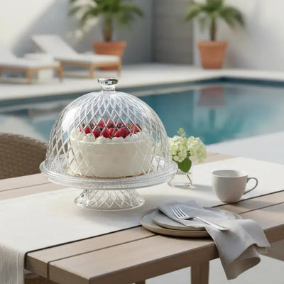 Boleira 4 em 1 Acrílico Lapidada Transparente 27x31cm