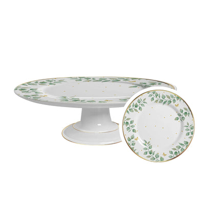 Boleira Grande Donatella Filete Ouro 34cm Cerâmica Alleanza