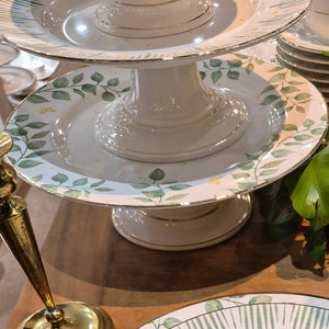 Boleira Grande Donatella Filete Ouro 34cm Cerâmica Alleanza