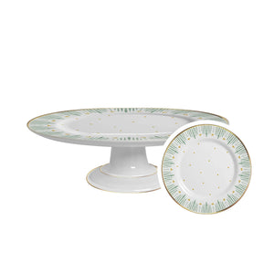 Boleira Média Donatella Filete Ouro 29cm Cerâmica Alleanza